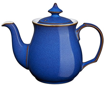 Denby - Imperial Blue Teapot - 1.07L Stoneware Ceramic Pot For Tea - Dishwasher Safe, Microwave Safe - Royal Blue Glaze - Chip Resistant