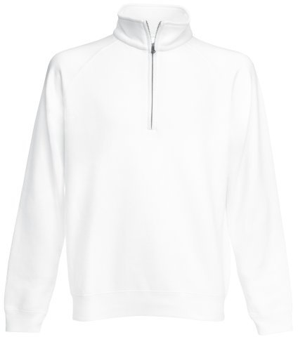 Fruit of the Loom Mens Zip Neck Sweatshirt (L) (White)