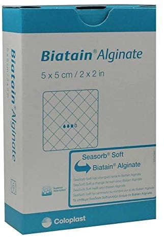 BIATAIN Alginate 1406388 Dressings 5 x 5 cm (Pack of 10)
