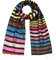 Maharanis handgewebter reiner Seidenschal Fairtrade Streifen Regenbogen 55 x 190 cm