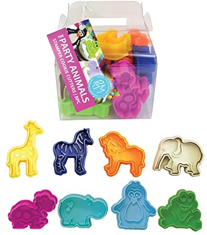 R&M Tier Keksstempel Zoo Tier Giraffe Zebra Löwe Elefant Schildkröte Nilpferd Pinguin Frosch 5.1 cm 8 Stück Set