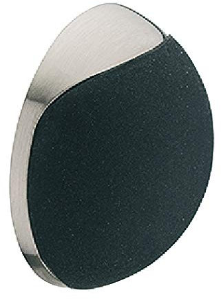 Gedotec Design Wand-Türpuffer Edelstahl Türstopper rund Gummi-Puffer für Wandmontage - H10700 | Gummi: weiß | Stopper mit Ø 38 mm | Höhe: 15 mm | 1 Stück - Wandpuffer selbstklebend oder Schrauben