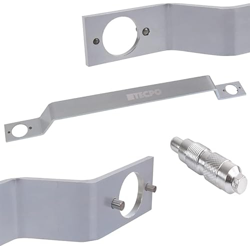 TECPO Motor-Einstellwerkzeug Nockenwellen Fixierwerkzeug Kurbelwellen-Fixierdorn passend für Audi A4, A6, A8, S4, RS4, VW Passat, Skoda Superb 2.4, 2.7, 2.8L V6/30V Zahnriemenmontage Set OEM 3391/3242