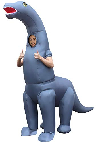 Morph Dinosaurier Kostüm Erwachsene, aufblasbarer Dino Kostüm, aufblasbares Kostüm Dino, Diplodocus Kostüm - Einheitsgröße