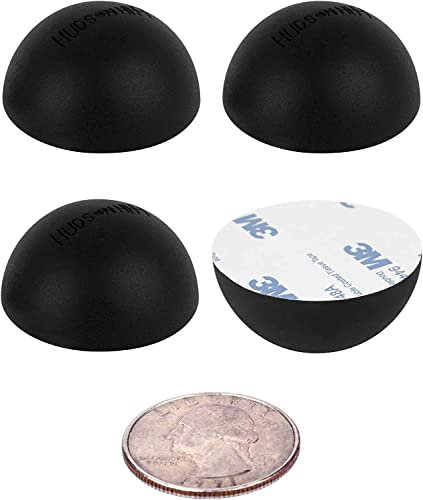Hudson Hi-Fi 1.25 Platinum Silicone Hemisphere Bumper, Non-Skid Isolation Feet with Adhesive - 20 Duro - Black, 1.25 Hemisphere - 4 Pack