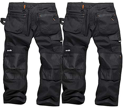 Scruffs Ripstop Work Trousers Twin Pack (34 Waist/34 Leg) Black