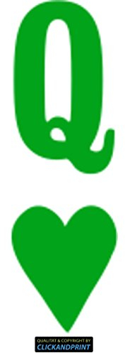 CLICKANDPRINT Aufkleber » WC-Sticker Herz Dame, 200x66,7cm, Gelbgrün • Dekoaufkleber/Autoaufkleber/Sticker/Decal/Vinyl