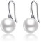 Perlenohrringe für Frauen, 925 Sterling silber AAAA gezüchtete Süßwasser Perlen-Ohrringe mit Haken (Sterling Silber,8.0-8.5mm)