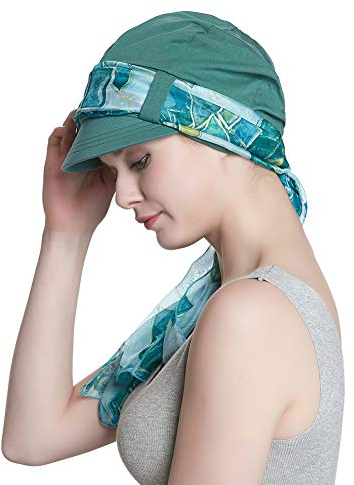 Alnorm Kopftuch für Frauen Chemo Baseballmütze aus Baumwolle Sonnenhut Visier
