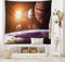 ABAKUHAUS Galaxis Wandteppich, Space View Sonnensystem aus Weiches Mikrofaser Stoff Waschbar ohne Verblassen Digitaldruck, 150 x 110 cm, Magenta Orange