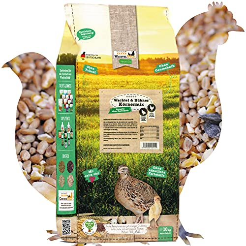 ChickenGold Hühnerfutter - 10kg, Körnermix - ohne Gentechnik - Körnerfutter, Mais, Weizen, Gerste, Muschelschrot