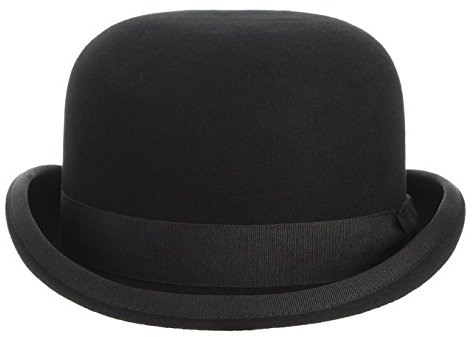 GEMVIE Schwarzer Derbyhut aus 100 % Wolle, Theaterqualität, Hut, Bowler-Hut für Herren und Damen, Vintage-Kostüme, schwarz, 55 EU