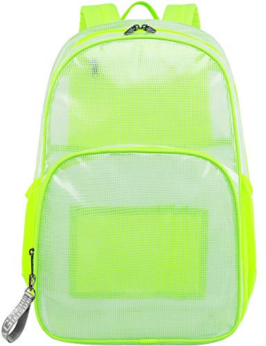 Mygreen Stadium Approved Rucksack, strapazierfähig, für 15,6 Zoll Laptops, transparent, grün (Grün) - MG19162GN