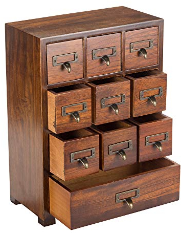 Primo Supply Traditioneller chinesischer Medizinschrank aus Massivholz, klein, Vintage- und Retro-Look, mit toller Aufbewahrungsbox, ideal für moderne Dinge, hoch – komplett montiert