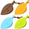 4Pcs Door Stopper Wedge Finger Protector, HNYYZL Silicone Door Stops, Cute Colorful Cartoon Leaf Style Secure Flexible Decorative Finger Protector, for Home and Office(Green, Yellow, Blue, Brown)