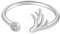 PRAK Damen 925 Sterling Silber Luxus Ringe,Mode Schmuck Silber Ringe Geweih Hirsch Elch Ringe Zircon Ring Für Frauen Weihnachtsfeier Schmuck