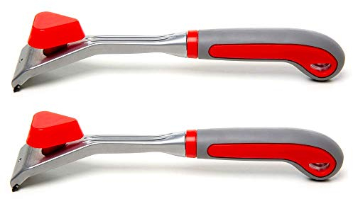Alfa Alu Farbschaber 2 Stück mit ergonomischem 2K-Kunststoffgriff inkl. Handknauf und rostfreier 65 mm Karbonstahl-Klinge