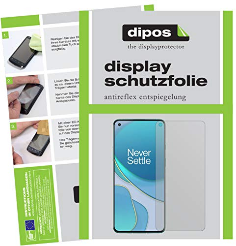 dipos I 5X Schutzfolie matt kompatibel mit OnePlus 8T Displayschutz-Folie (Kleiner als das Glas, da Dieses gewölbt ist)