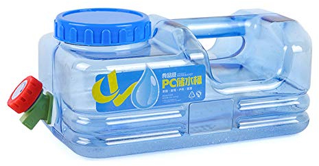 Sliveal, tanica per acqua, 5 ~ 25 litri, con rubinetto, per uso alimentare, a collo largo, senza BPA, blu, auto, portatile, adatta per campeggio e guida (5,5 l)