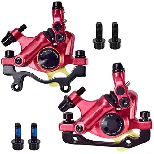 1 Pair Front & Rear HB100 MTB Bike Hydraulic Disc Brake Calipers Road Bicycle Line Pulling Brake Clamp(Red)