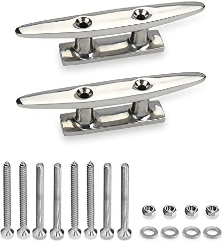 BB Hapeayou Boat Dock Cleats Stainless Steel Hooks with Screws for Tie Down Towels (4 inch)