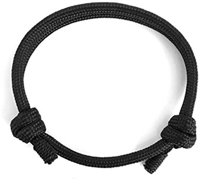 LATRAT Tressé Corde Bracelet, Homme Femme | Bracelet à la Main, Bracelet ajustable, noir