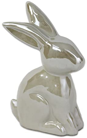 n.v. Hase Porzellan Creme weiß glänzend Osterdekoration Ostern 10x4x15cm
