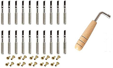 20 Pcs Tuning Pin and 20Pcs Rivets,with L-Shape Tuning Wrench,for Lyre Small Stringed Instrument