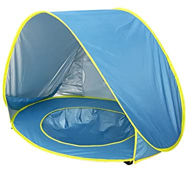 Morofme Baby Beach Tent with Pool, Pop Up Portable Baby Shade Canopy 50+ UPF UV Protection Sun Shelter Summer Outdoor Tent for Aged 3-48 Months Baby Kids Parks Backyard Beach Shade