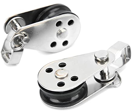 Agatige Marine Pulley, 2Pcs hohe Tragfähigkeit Edelstahl Pulley 25mm Heberolle für Boot Segeln Kajak