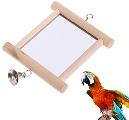 iplusmile Vogelspiegel Spielzeug - Vogel Zubehör Sittich hängenden Spiegel Glocke - Spielzeug Käfig für Wellensittich Sittich Nymphensittiche