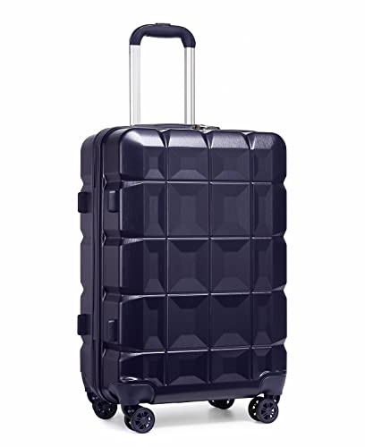 Kono ABS Hard Shell Travel Trolley Suitcase 28 inch Large Check in Luggage with TSA Lock and 4 Spinner Wheels (Navy, 28)