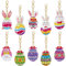 FANTESI 10 Stück Ostern Diamond Painting Anhänger 5D Diamant Painting Schlüsselanhänger Kit Osterdeko Schlüsselanhänger Geschenke Handwerk Osternhase Hase Ostereier Diamantmalerei für Kinder Handwerk