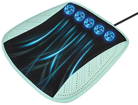 Veeteah Cooling Car Cushions - Car Cooling Seat,Car Cooling Seat with 5 Fans Adjustable 3 Cooling Levels Seat Cooling Pad for