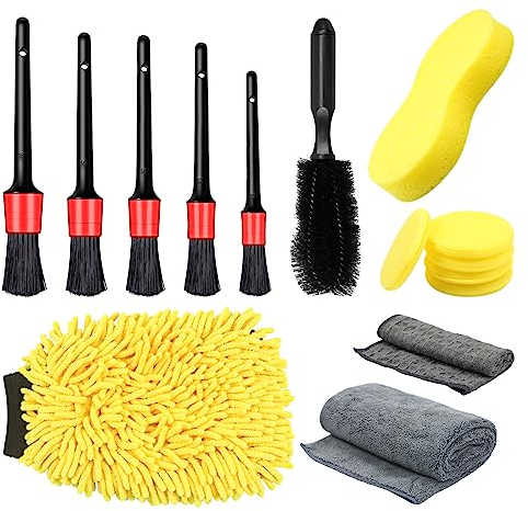 15pcs Pinceau Nettoyage Voiture Lot de Brosse Nettoyage Voiture Kit Nettoyage Voiture de Brosse Nettoyage Voiture Multifonctionnelle Pour IntéRieur & ExtéRieur Pour Voiture Beauté/Moteur/Roue (16)