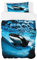 Zomer Bettwäsche 135 x 200 cm Ozean Wal Motiv Bettbezug Set 2teilig Weich Mikrofaser Bettwäsche Deckenbezug - 1 Flauschige Bettbezug und 1 Kissenbezug 80x80cm