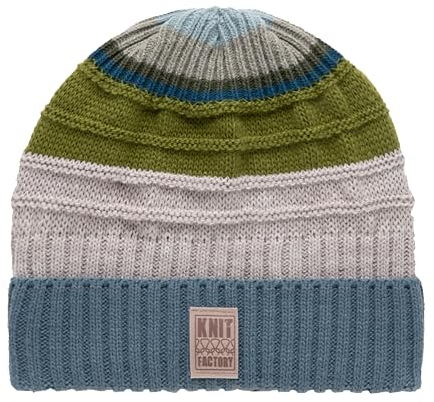 KNIT FACTORY - Dali Mütze - Strickmütze für Damen und Herren - Beanie - Wintermütze mit Wolle - Mehrfarbig - Hochwertige Qualität - Grün