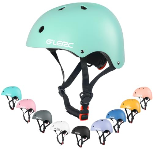 Glerc Casque multi-sports pour enfants pour garçons et filles de plus de 8 ans, pour vélo, trottinette, patinage et plus, taille ajustable M, vert menthe