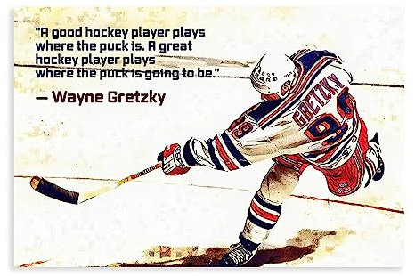 THEGIS Eishockey Wayne Gretzky 1 Leinwand-Poster, Wandkunst, Dekor, Bild, Gemälde für Wohnzimmer, Schlafzimmer, Dekoration, ungerahmt, 40 x 60 cm