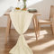 Werownsgso 90 x 300 cm Gaze Tischläufer, Lang Romantisch Halbdurchsichtiger Stoff, Tischdecke für Boho Dekorationen, Hochzeiten, Dekorationen, Geburtstagspartys (Beige)