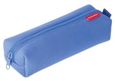 Enri, Federmäppchen aus Neopren, Unisex, großes quadratisches Design, 20 x 7 x 5 cm, Blau