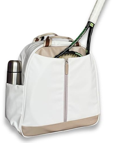 AYRES OUTDOOR Tennistaschen für Damen, Designer-Tennisschläger-Rucksack, Damen-Tennistasche, Tennistaschen, 2 Schläger (weiß)