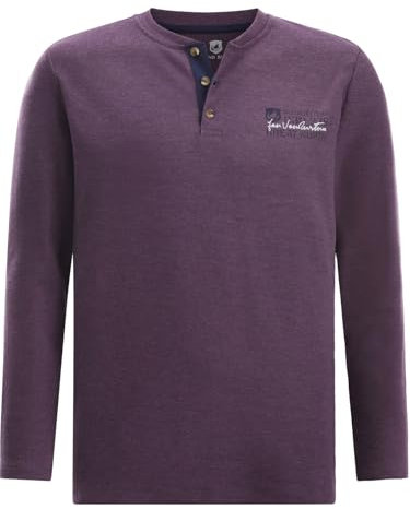 Jan Vanderstorm Herren Langarmshirt Ivor dunkelrot, 4XL (XXXXL) - 68/70