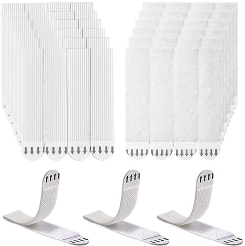 Rusoz Large Bilder Aufhängen Ohne Bohren, 48 Stück Klettband Selbstklebend Extra Stark 20mm x 90mm Poster Strips Bilderhaken Selbstklebend für Zuhause, Büro, Auto, Schule