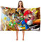 MAJEQZGY Mario Badetuch mit 3D Druck für Kinder Pooltuch Kinder Badelaken Ultraweich Super SaugfäHig Haltbarkeit Strand Badezimmer GesichtstüCher Teenager (Laufen)