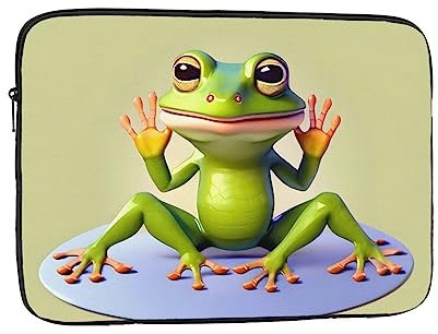 YYHHAOFA Housse de protection antichoc pour ordinateur portable 17 – pour voyage, bureau, usage quotidien – pour homme et femme, motif grenouille amusante faisant du yoga