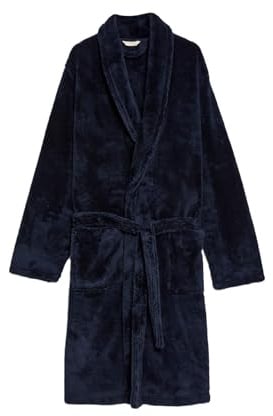 Marks & Spencer Herren Bademantel Regular | Rundhalsausschnitt, Ohne Kragen, Zum Reinschlüpfen, Ideal Für Jubiläen