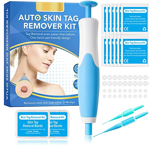 Skin Tag Removal Kit - Fast-Acting, Safe, and Effective Skin Tag Remover for All Skin Types -with 40 Removal Bands & 10 Cleansing Wipes - Achieve Clear, Smooth Skin Quickly and Painlessly