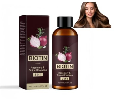 Zwiebel-Biotin-Rosmarin-Shampoo & Pflegeset 3-in-1 für kräftiges, feuchtigkeitsspendendes Haar, kräftige Haarwurzeln, dickeres, weiches und glänzendes Haar.