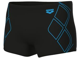 arena Feel Graphic Short Swimming Trunks for Men, Beach and Pool Shorts in arena MaxFit Eco Fabric Resistant to Chlorine and Salt with UPF 50+ UV Protection, Men's Stretchy Trunks with Front Lining